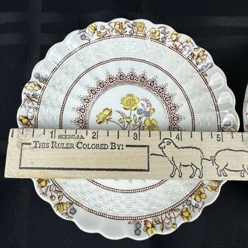 Copeland Spode England Buttercup Cups And Saucers‎ Lot Of 2 Sets Old Back Stamps